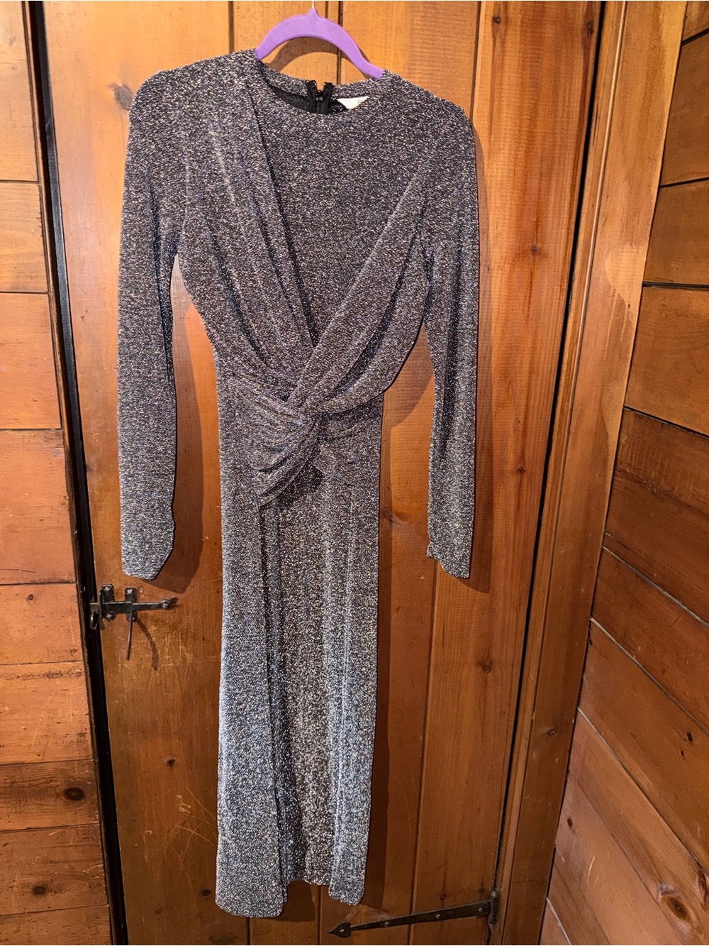 Banana Republic Black Silver Lurex Knit Top